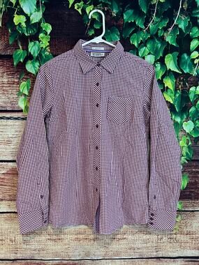 Ariat Fitted Long Sleeve Button Down Work Shirt Western Rodeo Cowboy Mens Medium